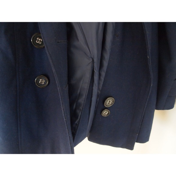 Miss Sixty Double Breasted Belted‎ Pea Coat Navy Blue Size Large - Picture 9 of 10